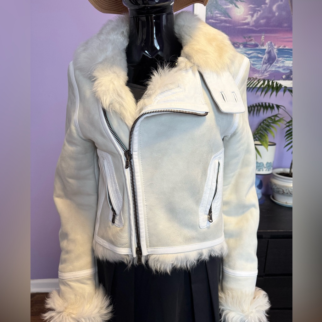 Donald Pliner Shearling Toscana White Jacket